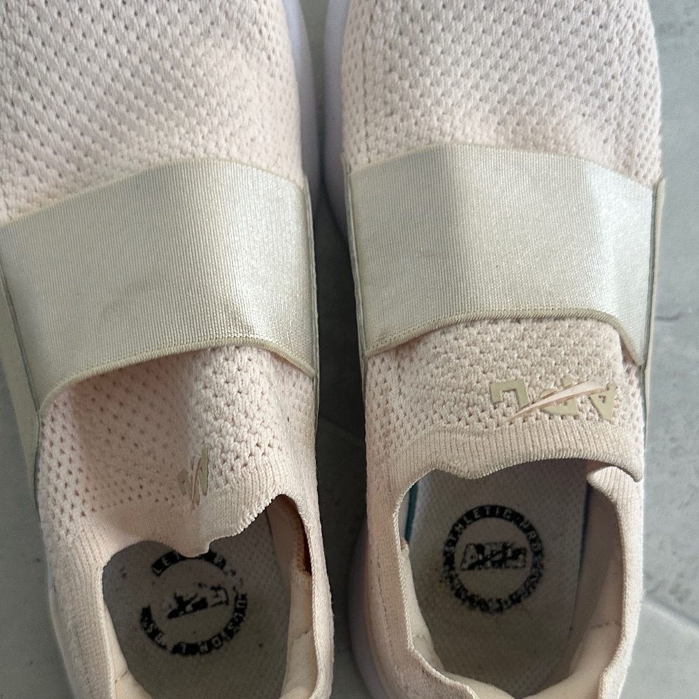 APL Women's Slip-On Knit Sneakers in Pale Pink and Champagne Strap - Picture 5 of 5